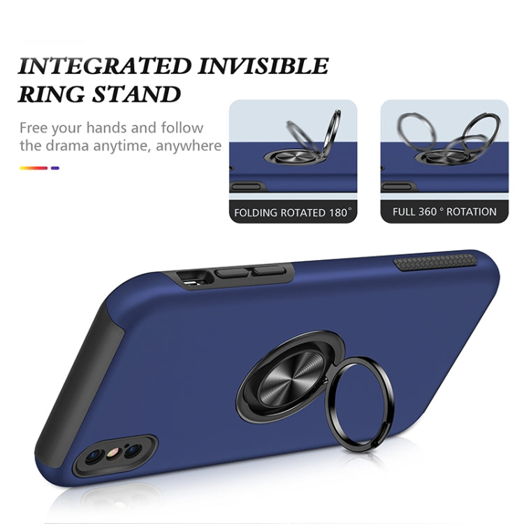For iPhone X / XS Magnetic Ring Kickstand Shockproof Phone Case