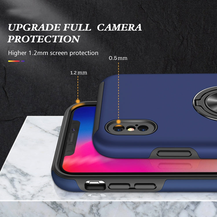 For iPhone X / XS Magnetic Ring Kickstand Shockproof Phone Case