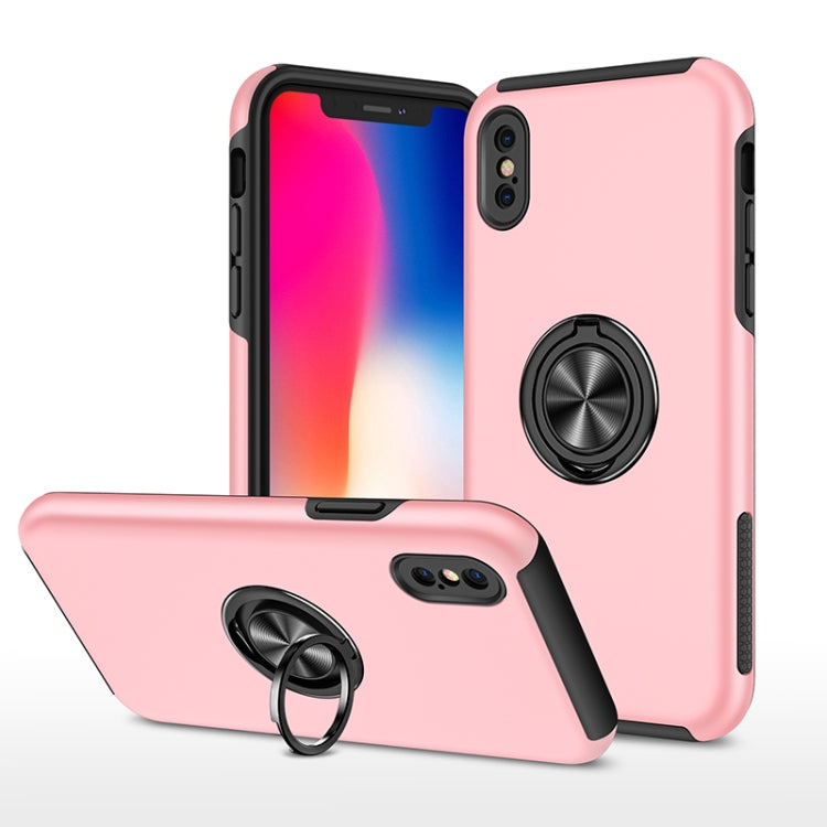 For iPhone X / XS Magnetic Ring Kickstand Shockproof Phone Case