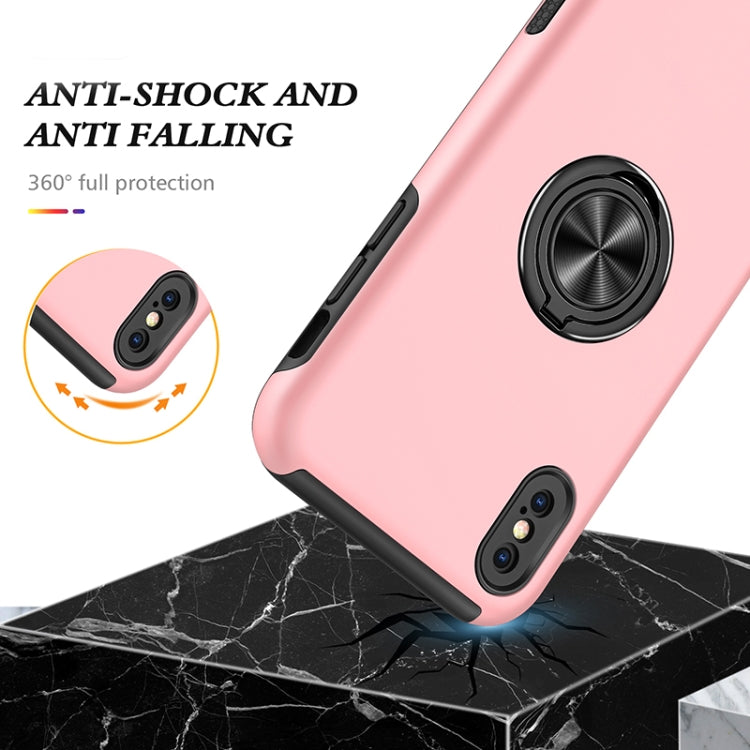 For iPhone X / XS Magnetic Ring Kickstand Shockproof Phone Case
