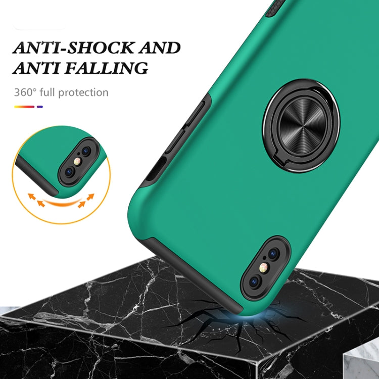 For iPhone X / XS Magnetic Ring Kickstand Shockproof Phone Case