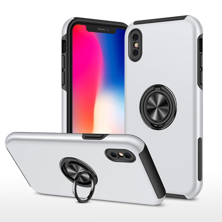 For iPhone X / XS Magnetic Ring Kickstand Shockproof Phone Case