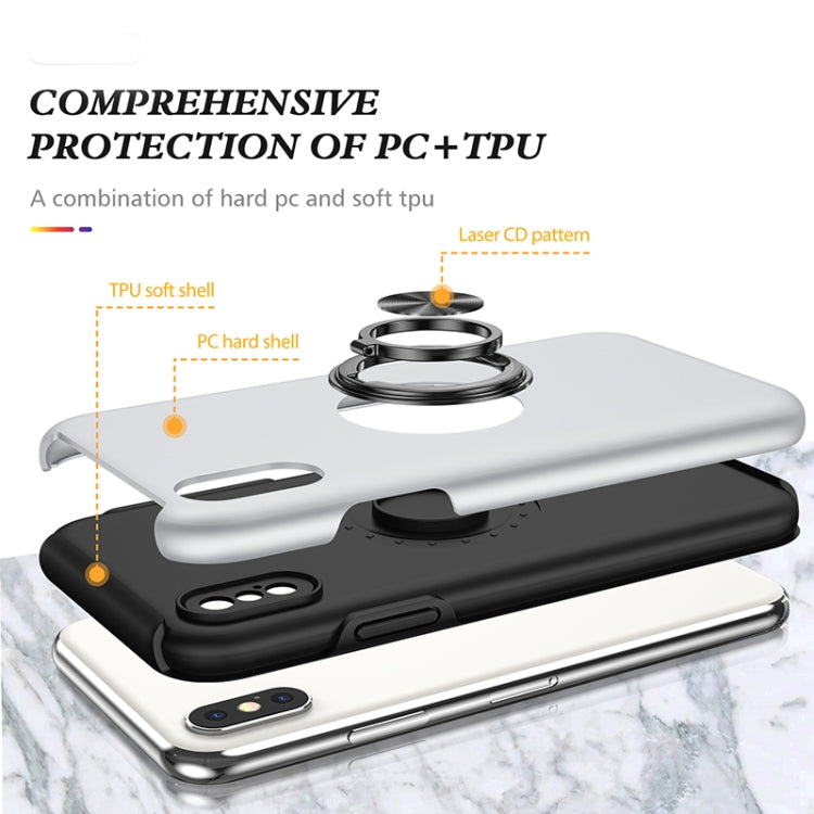 For iPhone X / XS Magnetic Ring Kickstand Shockproof Phone Case