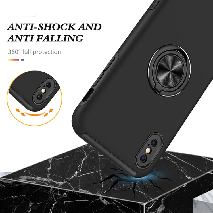 For iPhone XS Max Magnetic Ring Kickstand Shockproof Phone Case