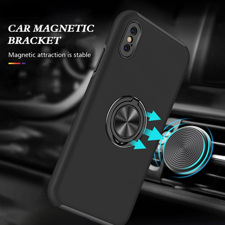 For iPhone XS Max Magnetic Ring Kickstand Shockproof Phone Case