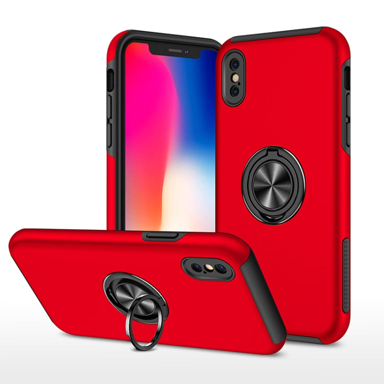 For iPhone XS Max Magnetic Ring Kickstand Shockproof Phone Case