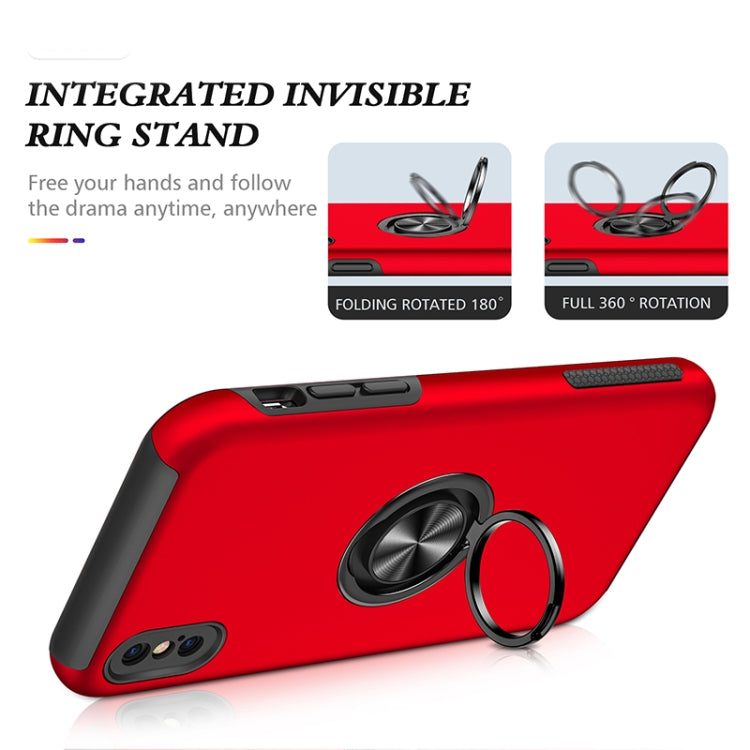For iPhone XS Max Magnetic Ring Kickstand Shockproof Phone Case