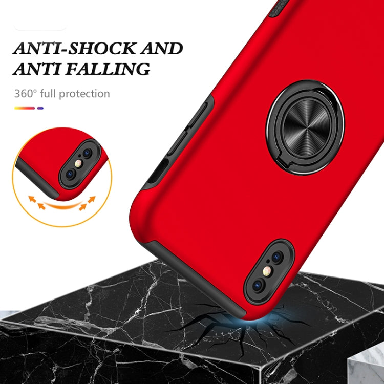 For iPhone XS Max Magnetic Ring Kickstand Shockproof Phone Case