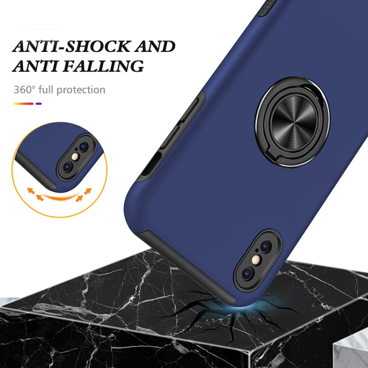 For iPhone XS Max Magnetic Ring Kickstand Shockproof Phone Case