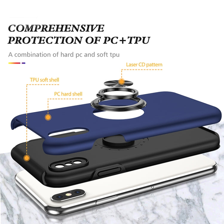 For iPhone XS Max Magnetic Ring Kickstand Shockproof Phone Case