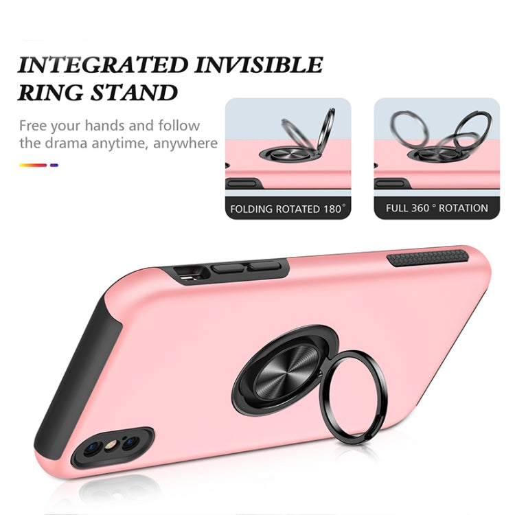 For iPhone XS Max Magnetic Ring Kickstand Shockproof Phone Case
