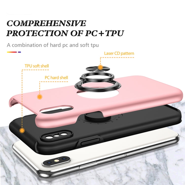 For iPhone XS Max Magnetic Ring Kickstand Shockproof Phone Case