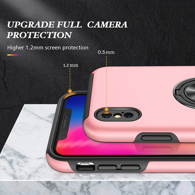 For iPhone XS Max Magnetic Ring Kickstand Shockproof Phone Case