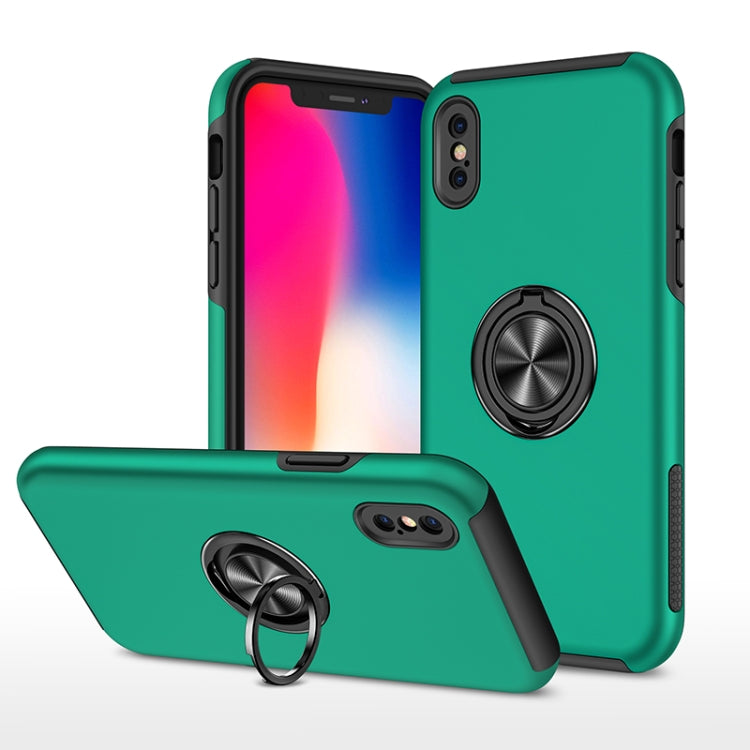 For iPhone XS Max Magnetic Ring Kickstand Shockproof Phone Case