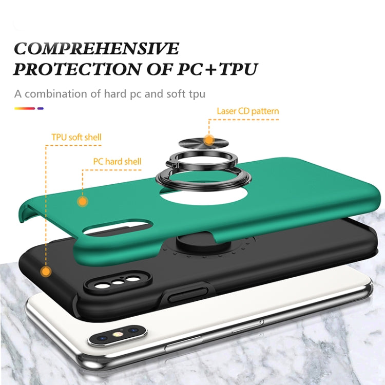 For iPhone XS Max Magnetic Ring Kickstand Shockproof Phone Case