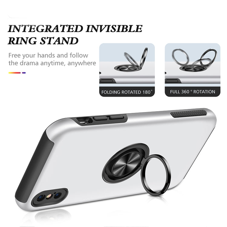 For iPhone XS Max Magnetic Ring Kickstand Shockproof Phone Case