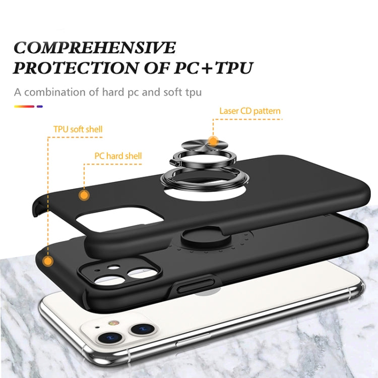 For iPhone 11 Magnetic Ring Kickstand Shockproof Phone Case