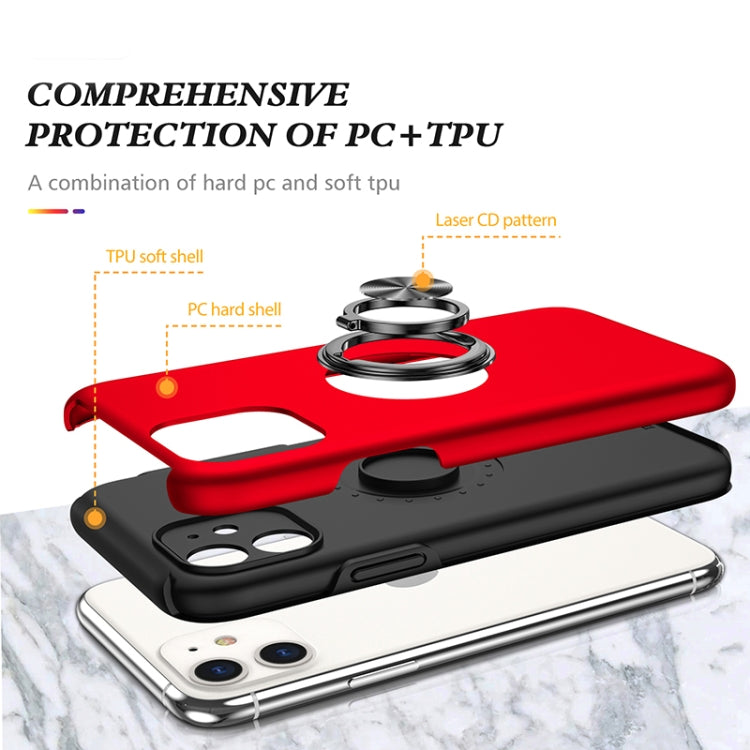 For iPhone 11 Magnetic Ring Kickstand Shockproof Phone Case