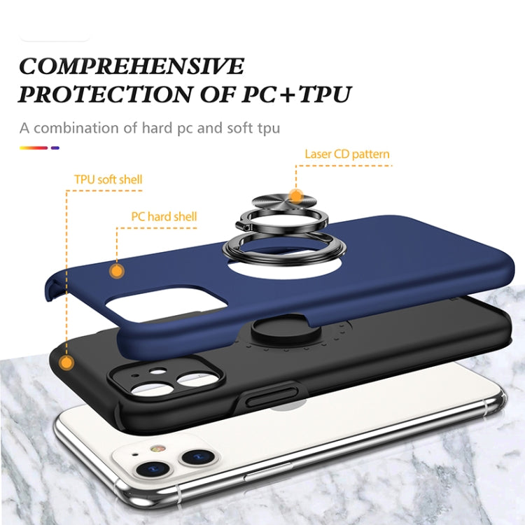 For iPhone 11 Magnetic Ring Kickstand Shockproof Phone Case