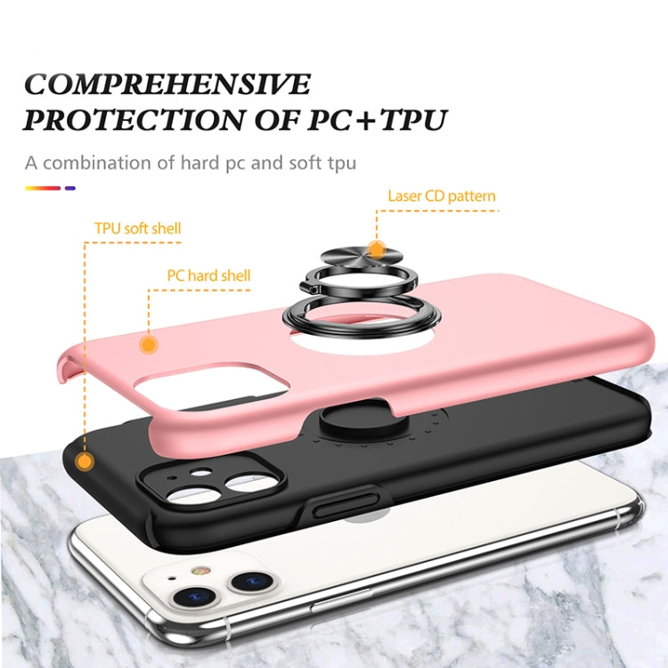 For iPhone 11 Magnetic Ring Kickstand Shockproof Phone Case