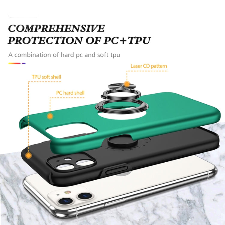 For iPhone 11 Magnetic Ring Kickstand Shockproof Phone Case