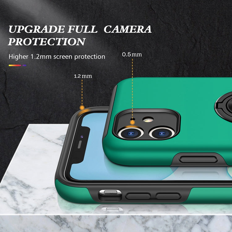 For iPhone 11 Magnetic Ring Kickstand Shockproof Phone Case