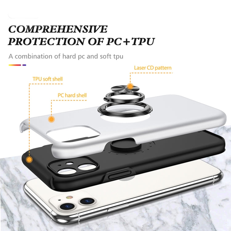 For iPhone 11 Magnetic Ring Kickstand Shockproof Phone Case