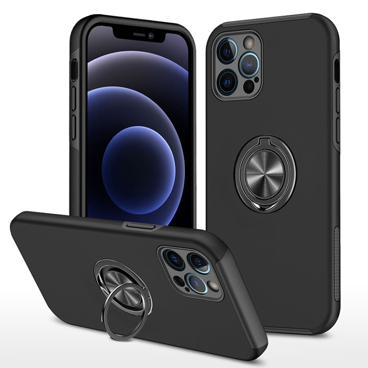 For iPhone 12 Pro Magnetic Ring Kickstand Shockproof Phone Case