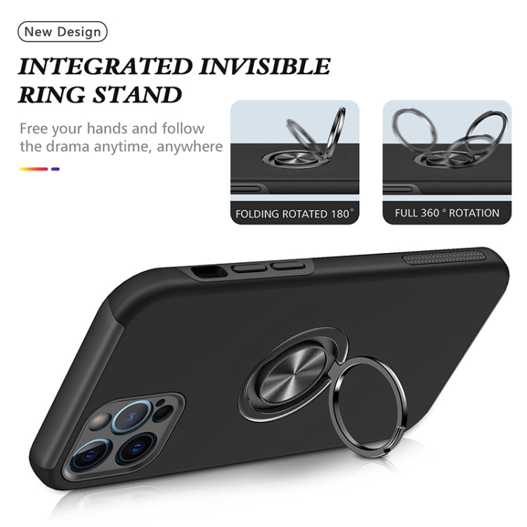 For iPhone 12 Pro Magnetic Ring Kickstand Shockproof Phone Case