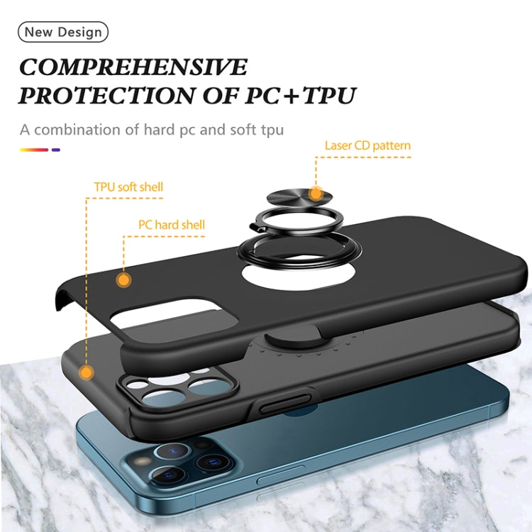 For iPhone 12 Pro Magnetic Ring Kickstand Shockproof Phone Case