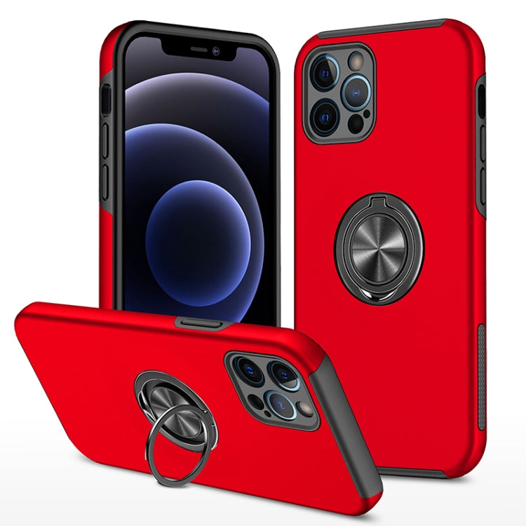 For iPhone 12 Pro Magnetic Ring Kickstand Shockproof Phone Case