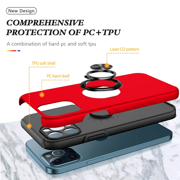 For iPhone 12 Pro Magnetic Ring Kickstand Shockproof Phone Case