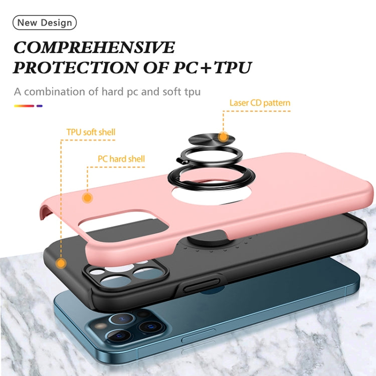 For iPhone 12 Pro Magnetic Ring Kickstand Shockproof Phone Case