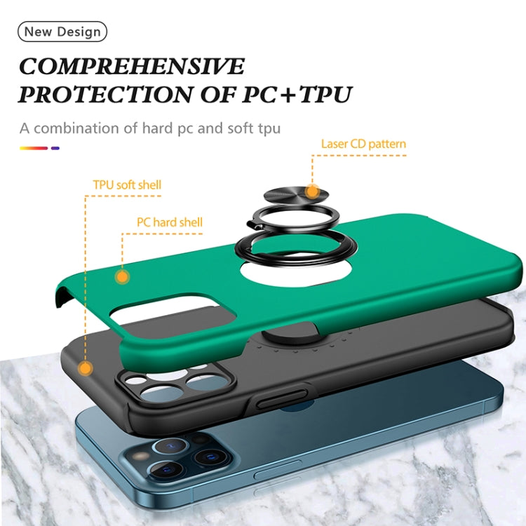 For iPhone 12 Pro Magnetic Ring Kickstand Shockproof Phone Case
