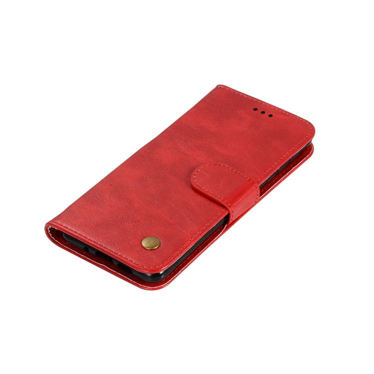 For OnePlus 6T Retro Copper Buckle Crazy Horse Horizontal Flip PU Leather Case with Holder & Card Slots & Wallet & Lanyard