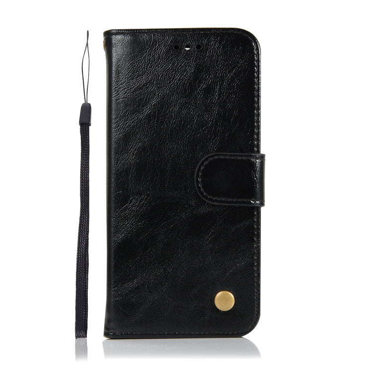 For OnePlus 6T Retro Copper Buckle Crazy Horse Horizontal Flip PU Leather Case with Holder & Card Slots & Wallet & Lanyard