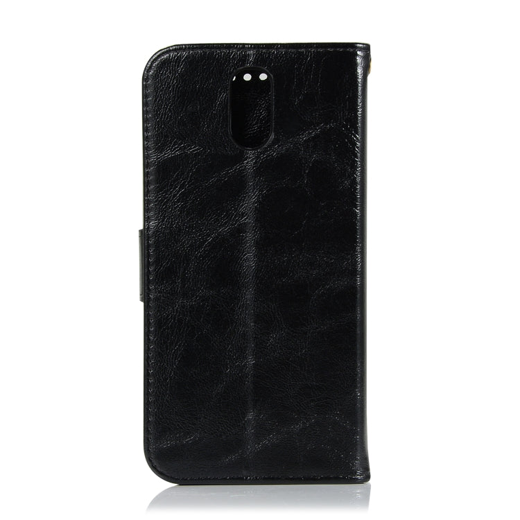 For OnePlus 6T Retro Copper Buckle Crazy Horse Horizontal Flip PU Leather Case with Holder & Card Slots & Wallet & Lanyard