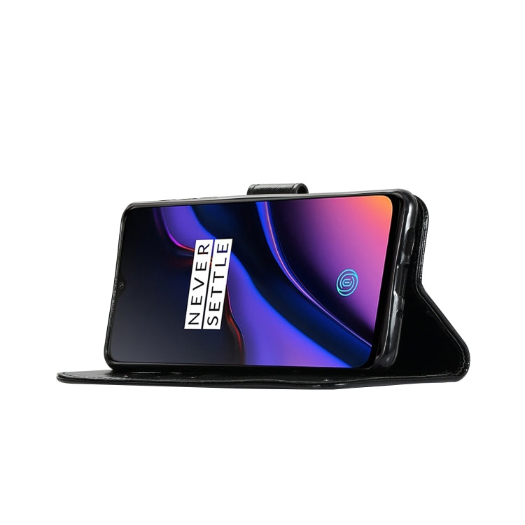 For OnePlus 6T Retro Copper Buckle Crazy Horse Horizontal Flip PU Leather Case with Holder & Card Slots & Wallet & Lanyard