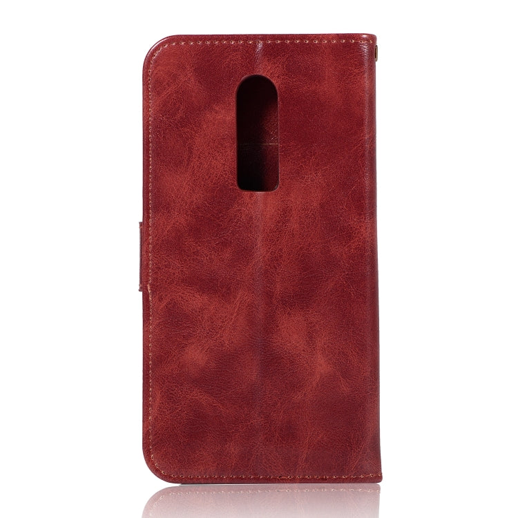 For OnePlus 6 Retro Copper Buckle Crazy Horse Horizontal Flip PU Leather Case with Holder & Card Slots & Wallet & Lanyard