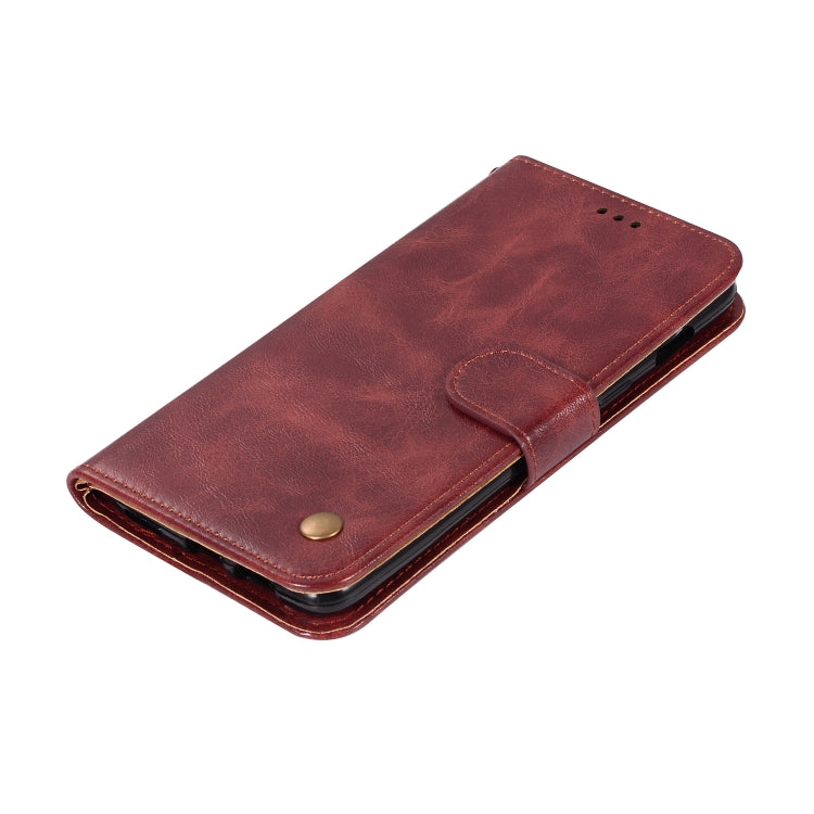 For OnePlus 6 Retro Copper Buckle Crazy Horse Horizontal Flip PU Leather Case with Holder & Card Slots & Wallet & Lanyard