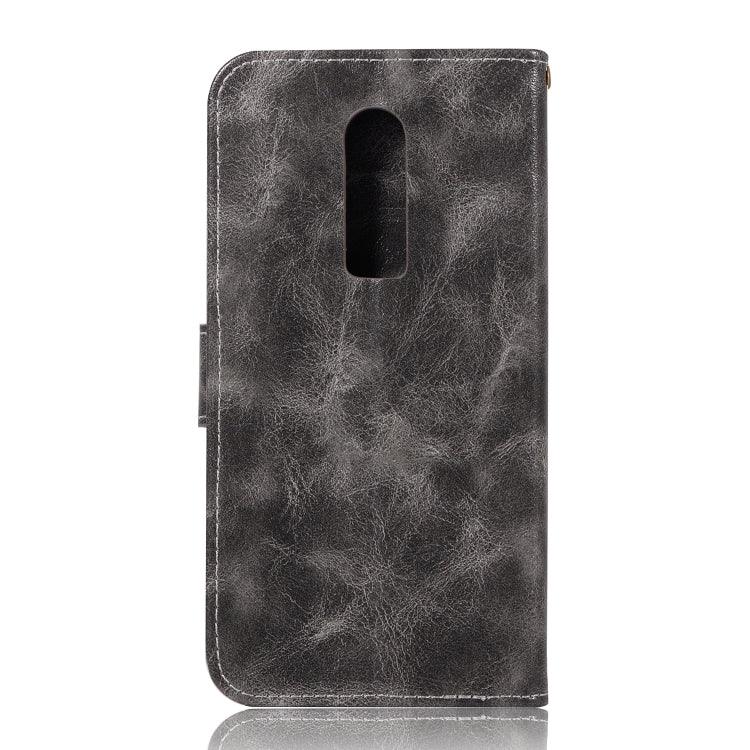 For OnePlus 6 Retro Copper Buckle Crazy Horse Horizontal Flip PU Leather Case with Holder & Card Slots & Wallet & Lanyard