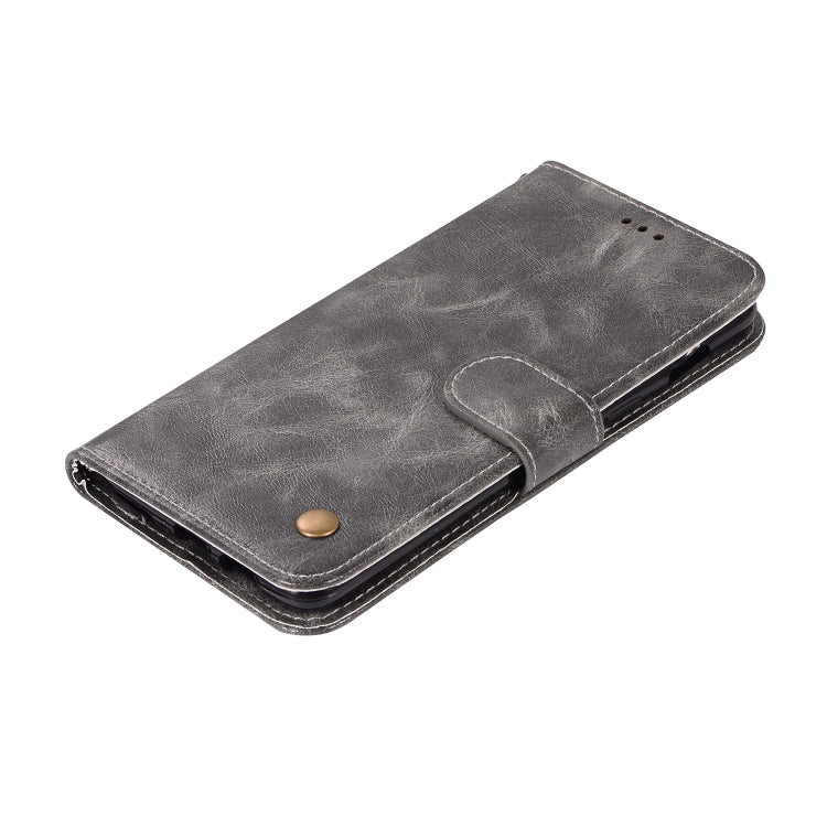For OnePlus 6 Retro Copper Buckle Crazy Horse Horizontal Flip PU Leather Case with Holder & Card Slots & Wallet & Lanyard