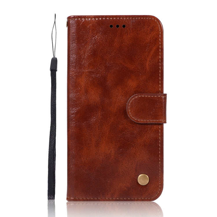 For OnePlus 6 Retro Copper Buckle Crazy Horse Horizontal Flip PU Leather Case with Holder & Card Slots & Wallet & Lanyard