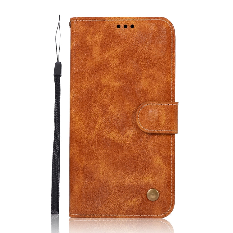 For OnePlus 6 Retro Copper Buckle Crazy Horse Horizontal Flip PU Leather Case with Holder & Card Slots & Wallet & Lanyard