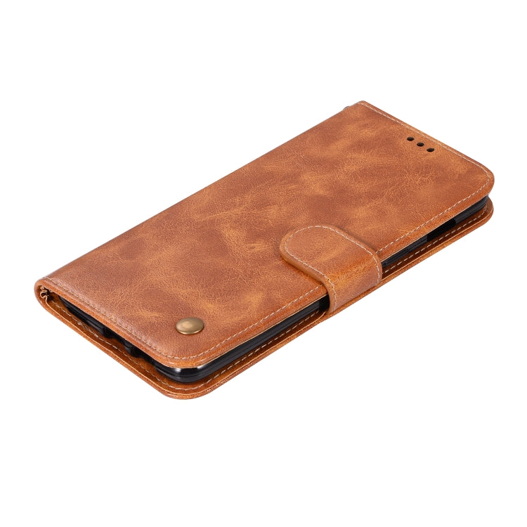 For OnePlus 6 Retro Copper Buckle Crazy Horse Horizontal Flip PU Leather Case with Holder & Card Slots & Wallet & Lanyard