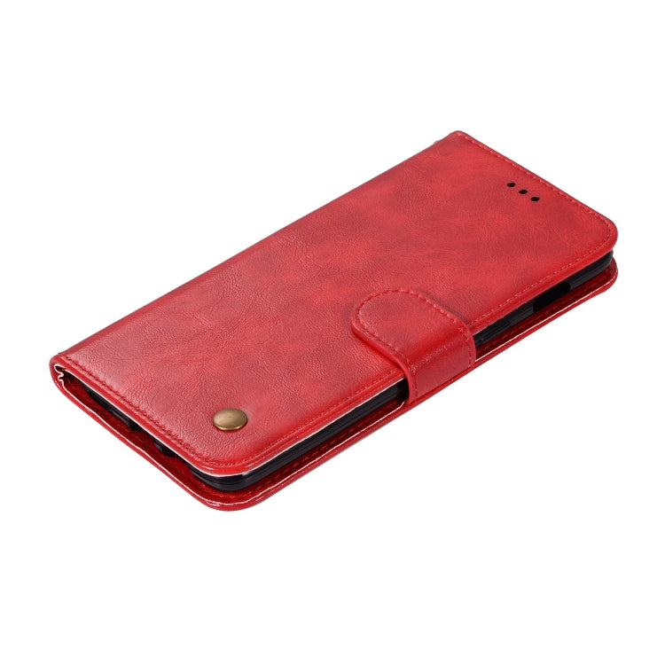 For OnePlus 6 Retro Copper Buckle Crazy Horse Horizontal Flip PU Leather Case with Holder & Card Slots & Wallet & Lanyard