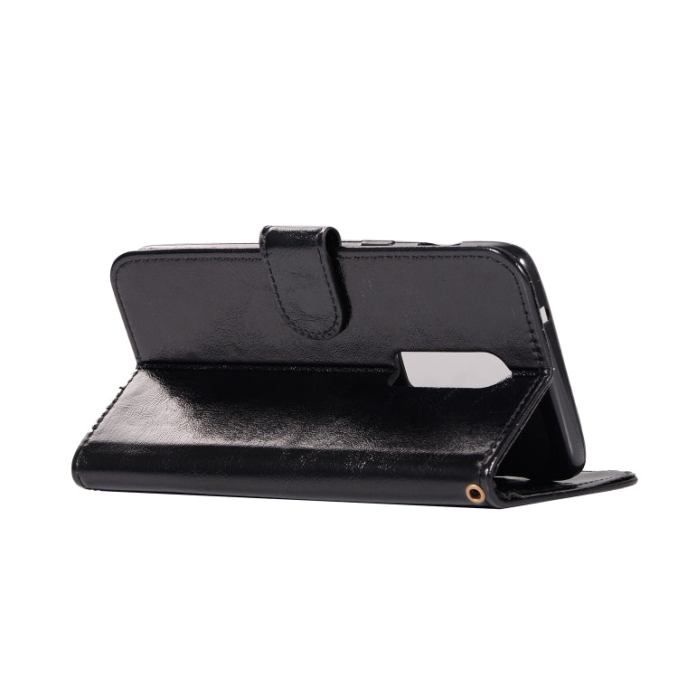 For OnePlus 6 Retro Copper Buckle Crazy Horse Horizontal Flip PU Leather Case with Holder & Card Slots & Wallet & Lanyard