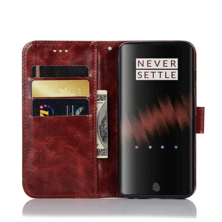 For OnePlus 7 Retro Copper Buckle Crazy Horse Horizontal Flip PU Leather Case with Holder & Card Slots & Wallet & Lanyard