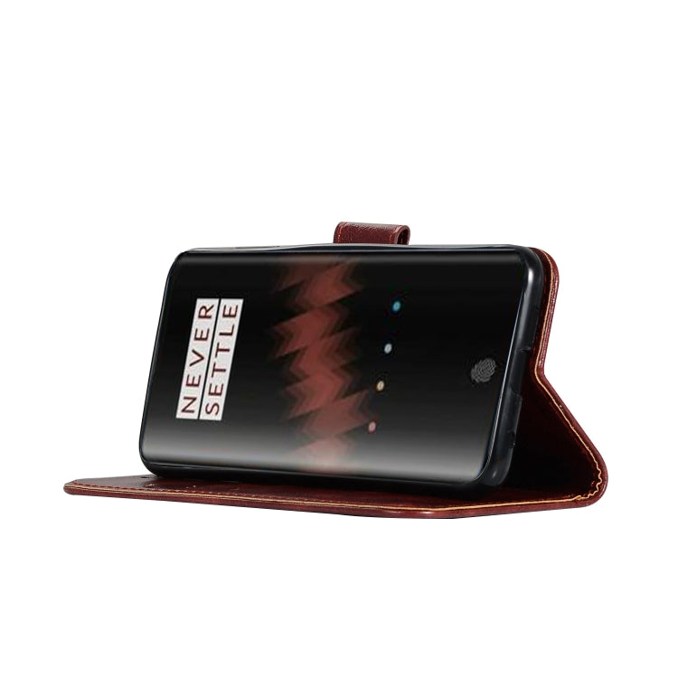 For OnePlus 7 Retro Copper Buckle Crazy Horse Horizontal Flip PU Leather Case with Holder & Card Slots & Wallet & Lanyard