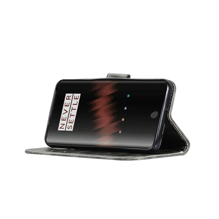 For OnePlus 7 Retro Copper Buckle Crazy Horse Horizontal Flip PU Leather Case with Holder & Card Slots & Wallet & Lanyard